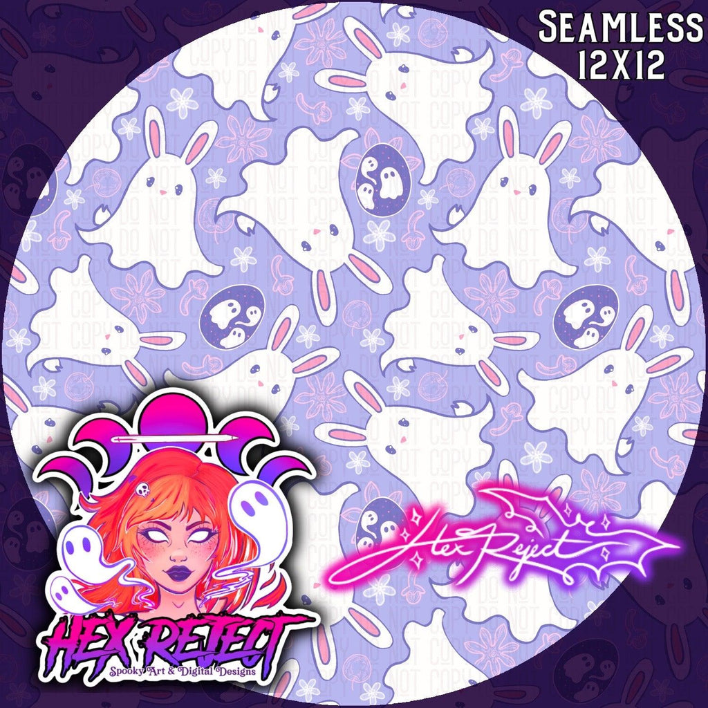 Ghost Bunnies - Seamless File - Hex Reject