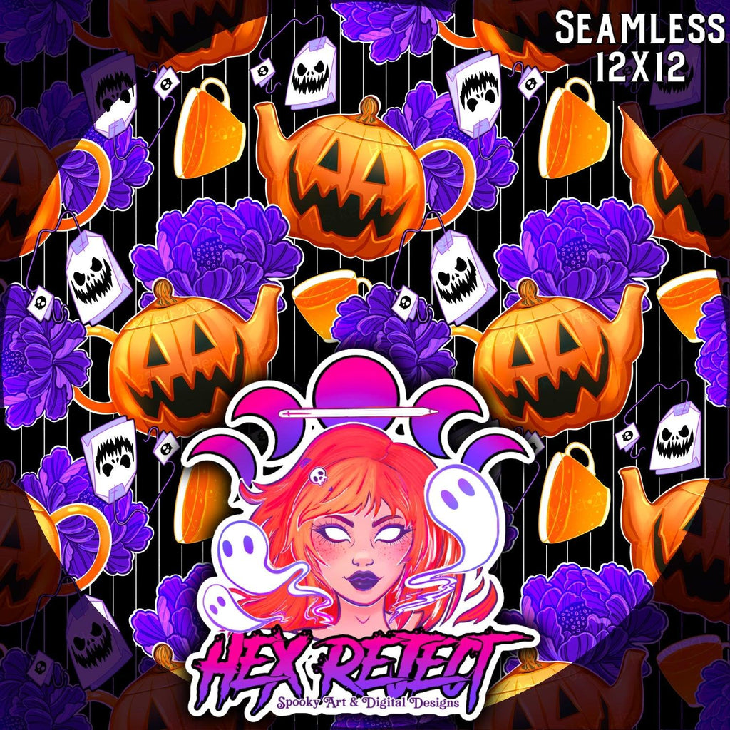 Halloween Tea Party - Seamless file - Hex Reject