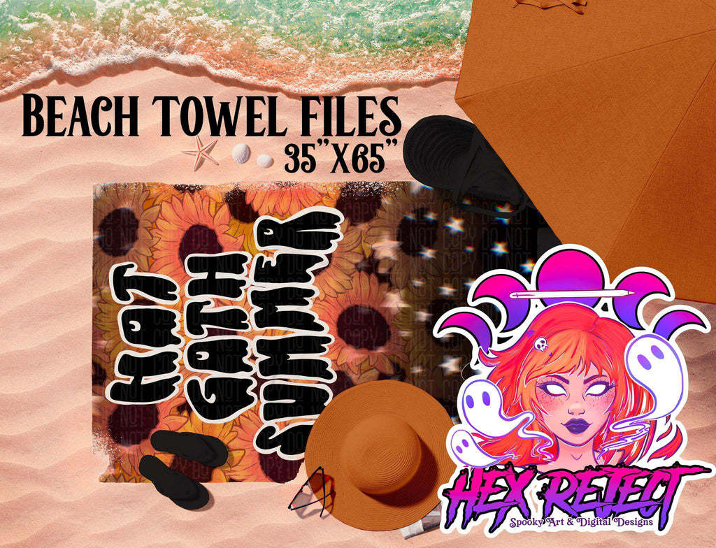 Hot Goth Summer - Beach Towel File - Hex Reject