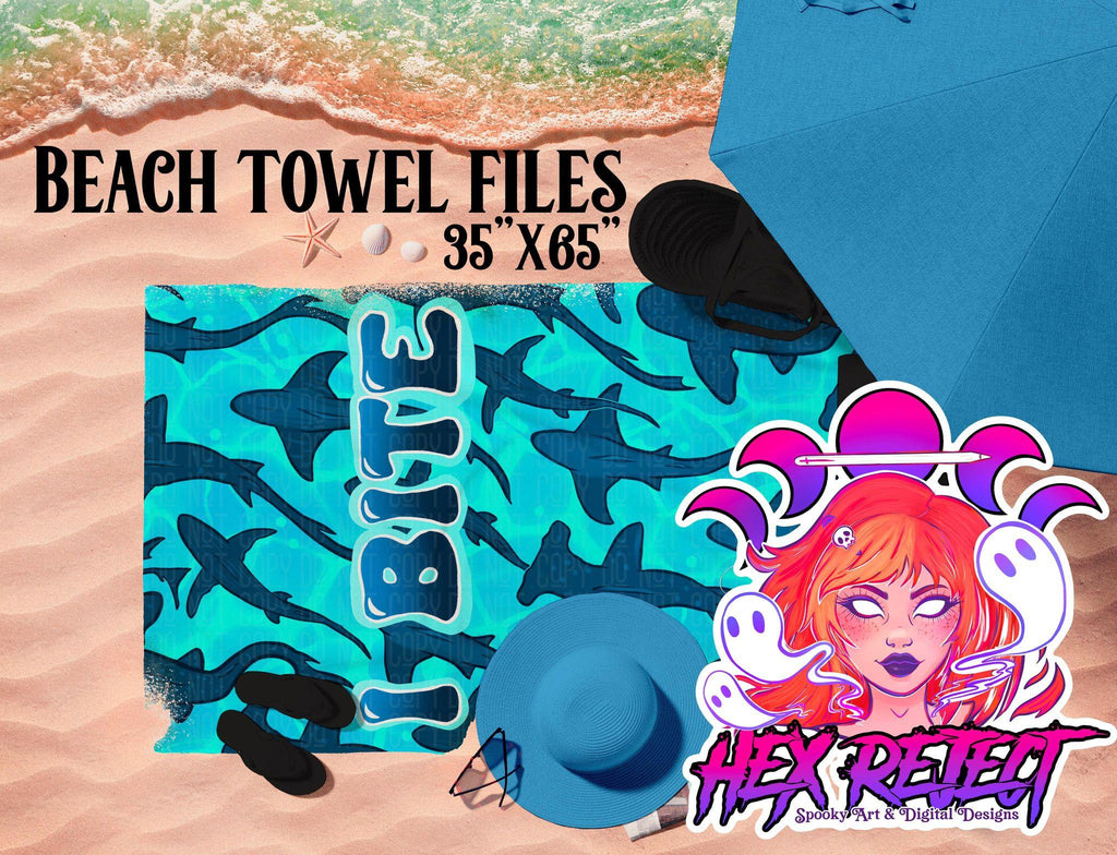 I Bite - Beach Towel File - Hex Reject