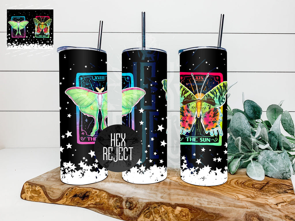 Moth Tarot - 20 oz. Tumbler files - small handmade shops only - Hex Reject