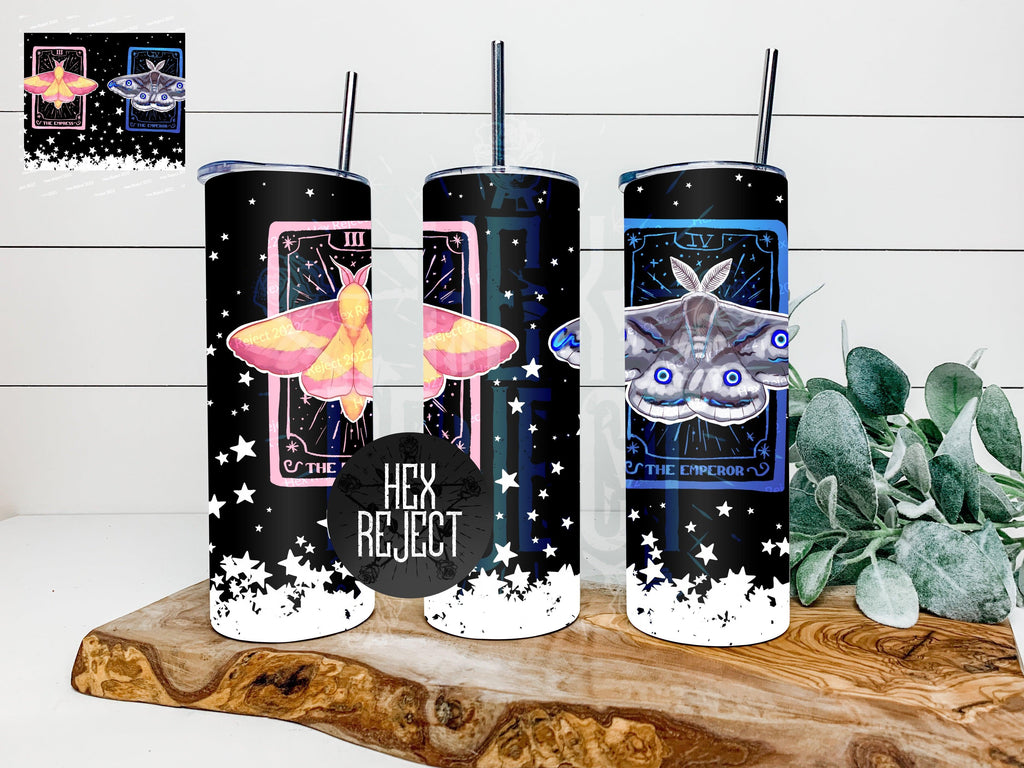 Moth Tarot - 20 oz. Tumbler files - small handmade shops only - Hex Reject