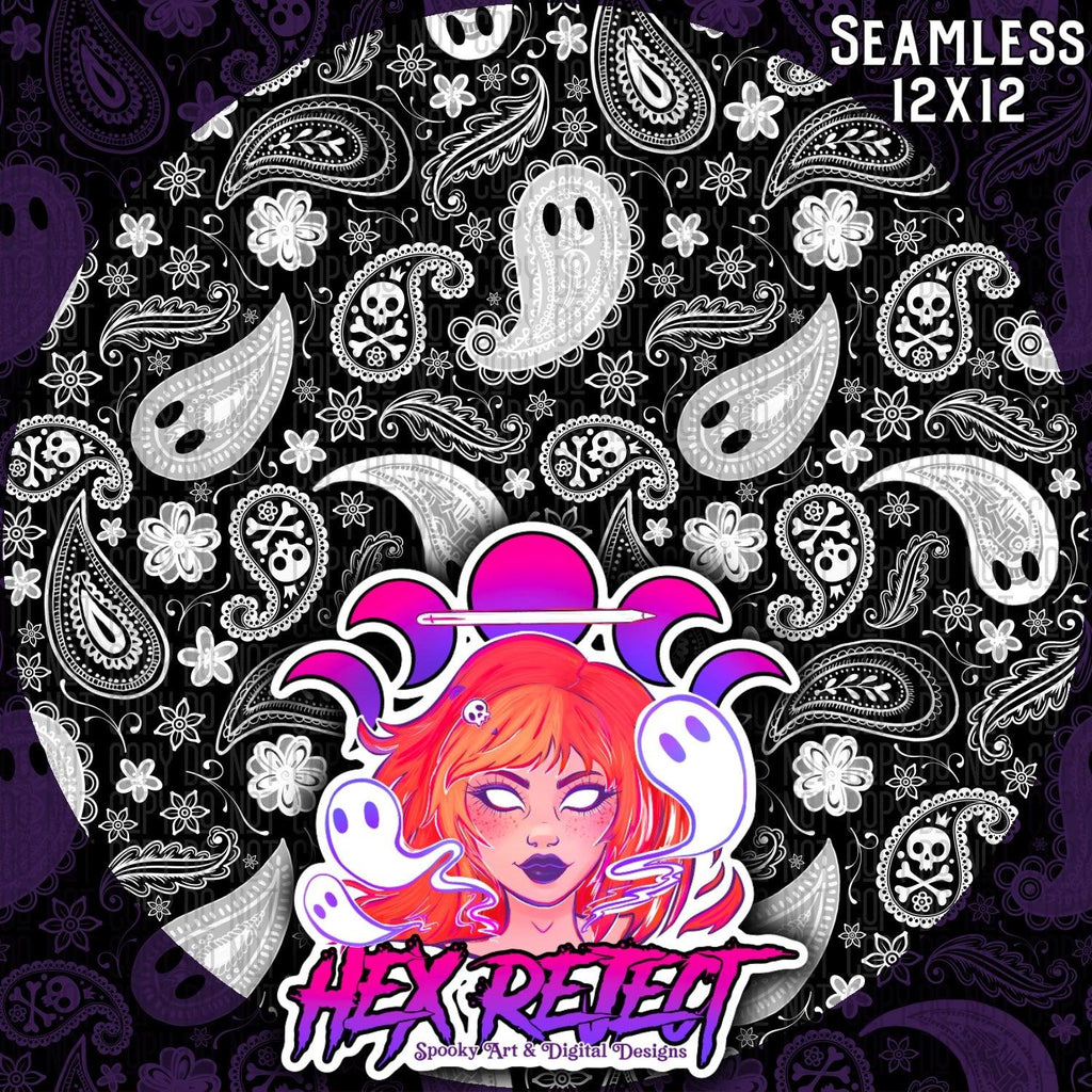 Paisley Ghosts - Seamless File Bundle - 20+ files included! - Hex Reject