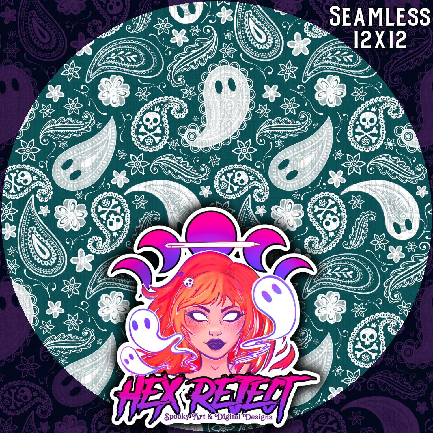 Paisley Ghosts - Seamless File Bundle - 20+ files included! - Hex Reject