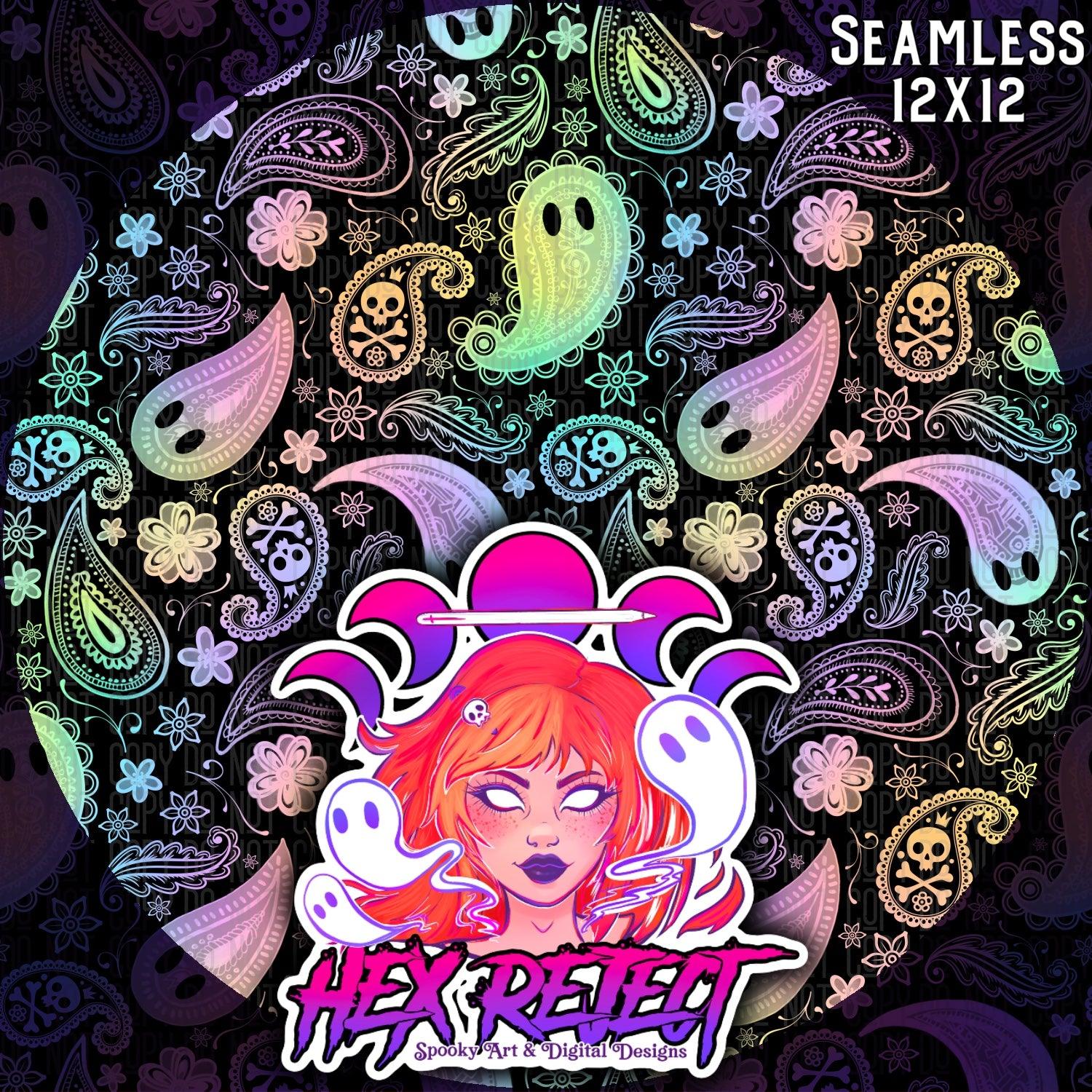 Paisley Ghosts - Seamless File Bundle - 20+ files included! - Hex Reject