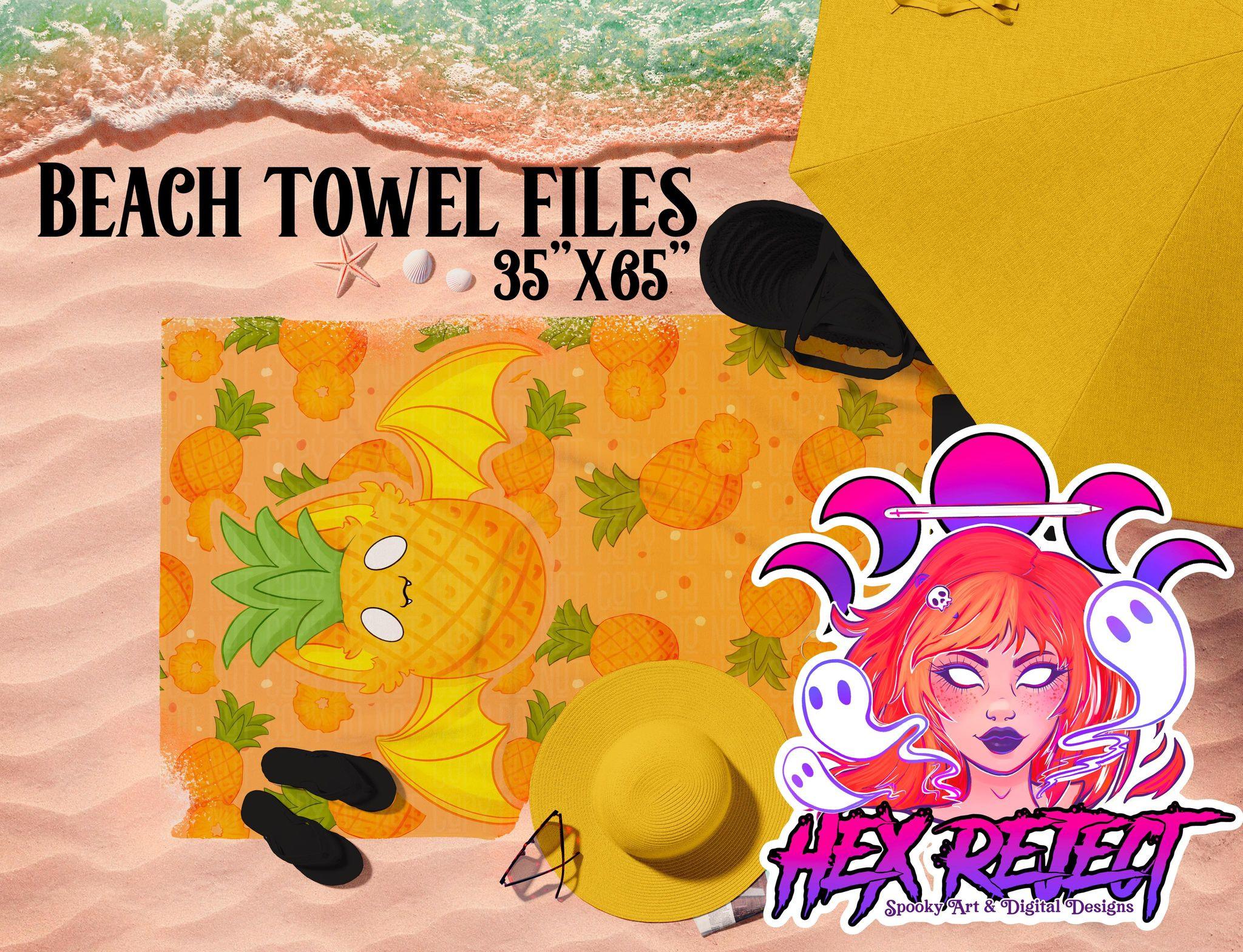 Pineapple Bat - Beach Towel File - Hex Reject