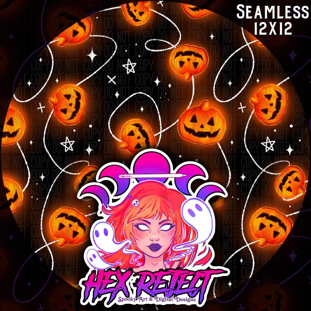 Pumpkin String Lights - Seamless file - Hex Reject
