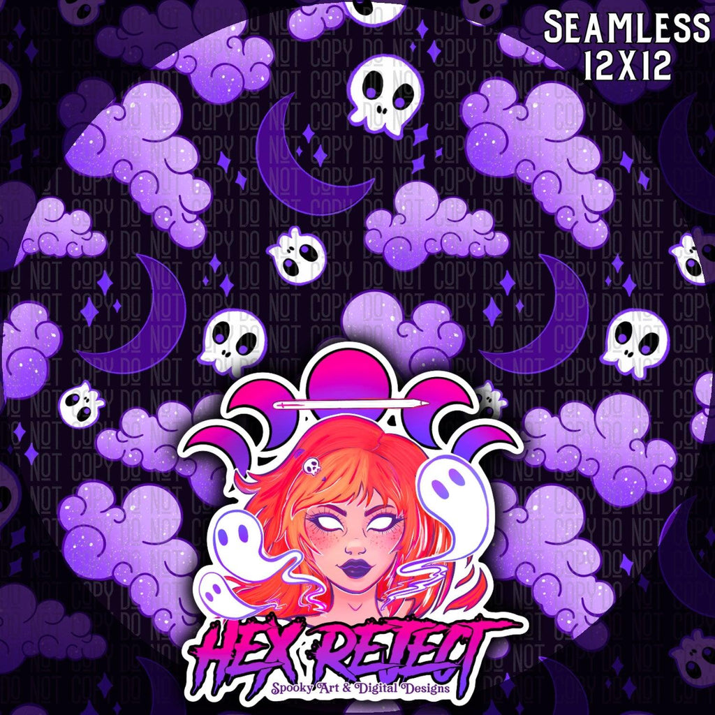 Purple Goth clouds - Detailed coord - Seamless File - Hex Reject