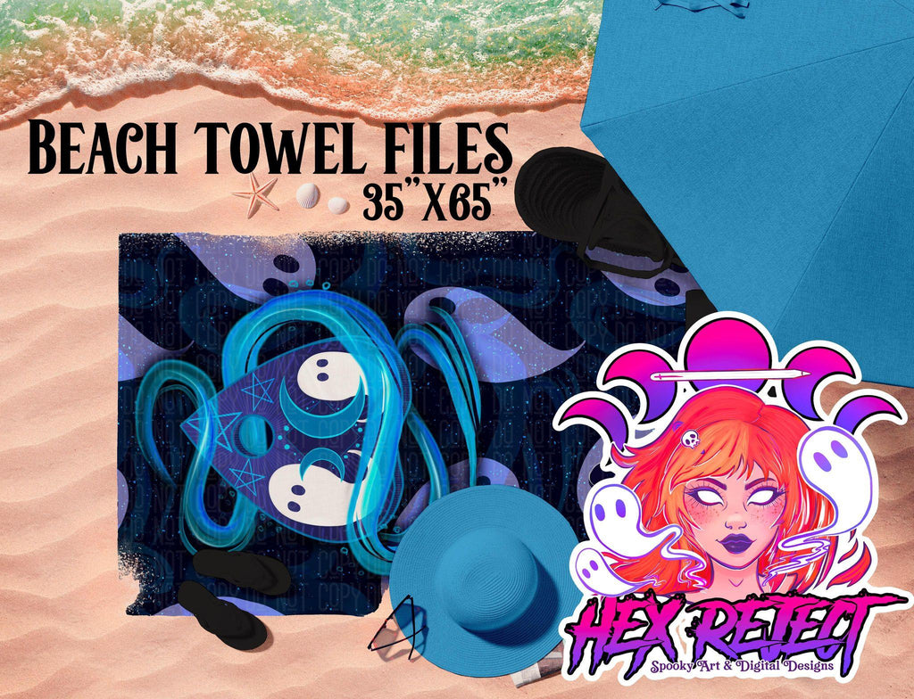 Spirit Planchette - Beach Towel File - Hex Reject