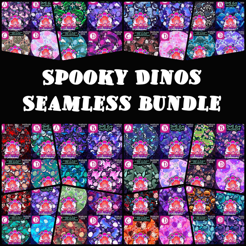 Spooky Dinos Seamless Bundle - Hex Reject