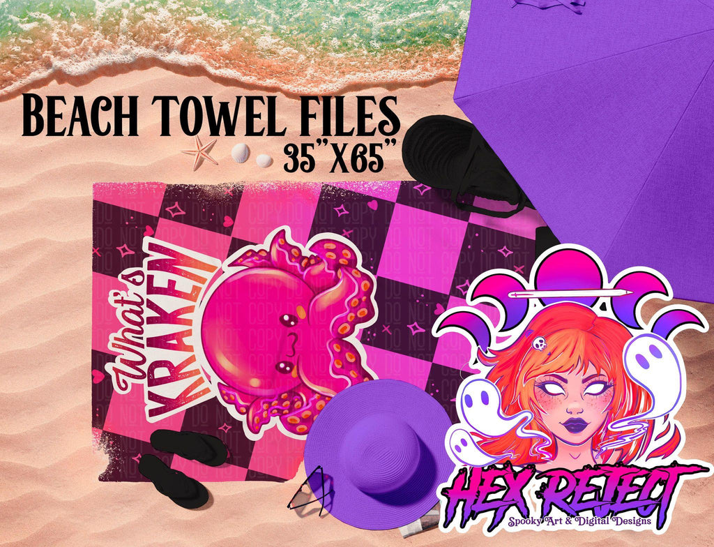 What's Kraken - Beach Towel File - Hex Reject